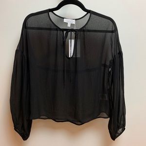 & Other Stories Black Chiffon Blouse - Size 6